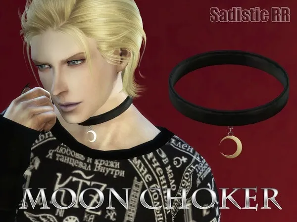 Alpha MOON CHOKER for Male - The Sims 4 Custom Content