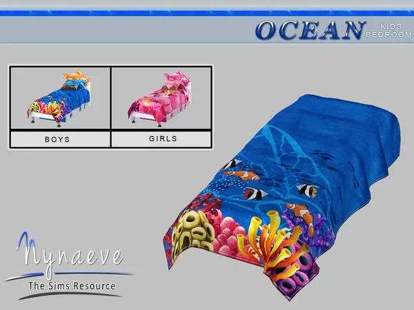 Ocean Kids Blanket - The Sims 4 Custom Content