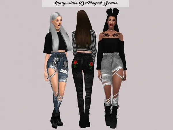 Destroyed Jeans - The Sims 4 Custom Content