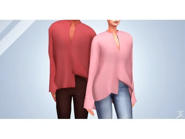 Maxis Match Haider Ackermann Oversized Shirt by ButterSim - The Sims 4 Custom Content