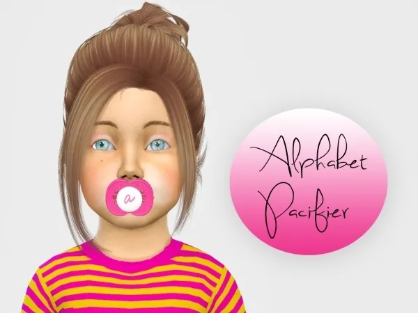 Alpha Aplphabet Pacifier by simiracle - The Sims 4 Custom Content