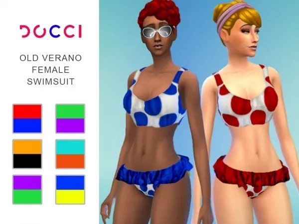 Alpha OLD VERANO FEMALE SWIMSUIT DOCCI SIMS - The Sims 4 Custom Content