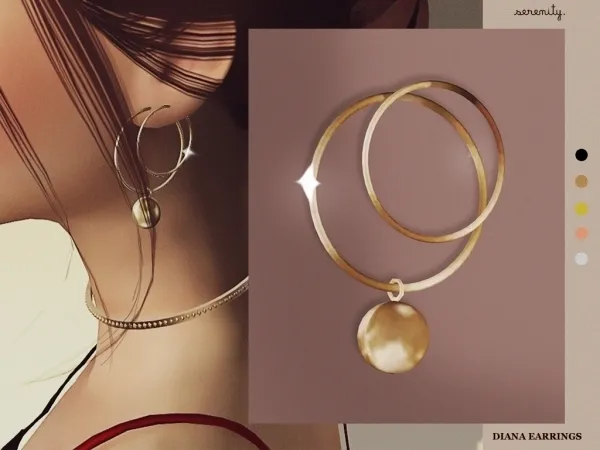 Alpha Diana Earrings - The Sims 4 Custom Content