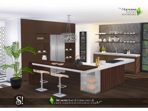 Alpha Cayenne Kitchen - The Sims 4 Custom Content