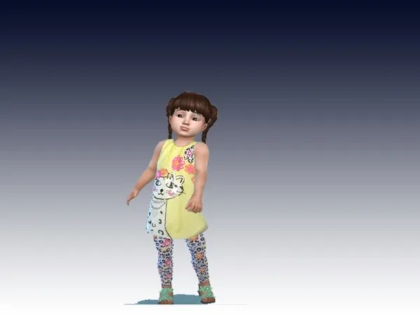 Alpha Yellow Kitty Outfit - The Sims 4 Custom Content