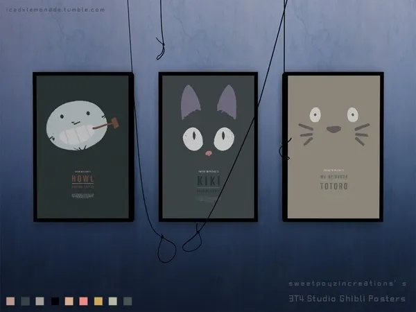 Alpha 3T4 Studio Ghibli Movie Posters - The Sims 4 Custom Content