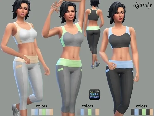 Alpha Athletic Set Capris and Top - The Sims 4 Custom Content