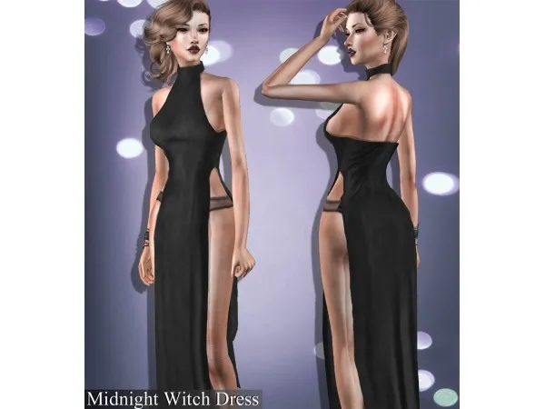 Alpha Midnight Witch Dress - The Sims 4 Custom Content