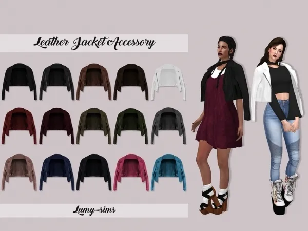 Leather Jacket Accessory - The Sims 4 Custom Content