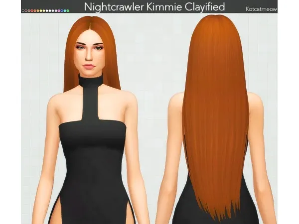 Mix Nightcrawler Kimmie Hair Clayified by kotcatmeow - The Sims 4 Custom Content