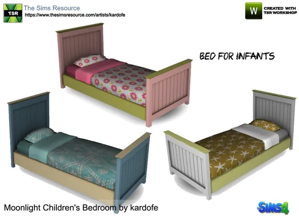 kardofe_Moonlight Children's Bedroom_Bed for infants - The Sims 4 Custom Content