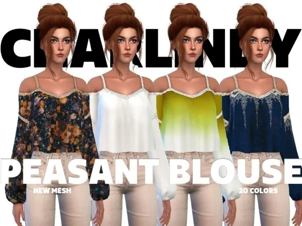 Alpha Charlindy Peasant Blouse - The Sims 4 Custom Content