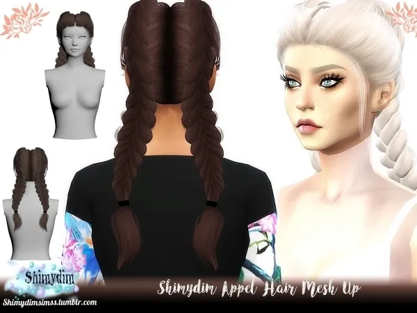 Shimydim Appel Hair Mesh Up S4 - The Sims 4 Custom Content