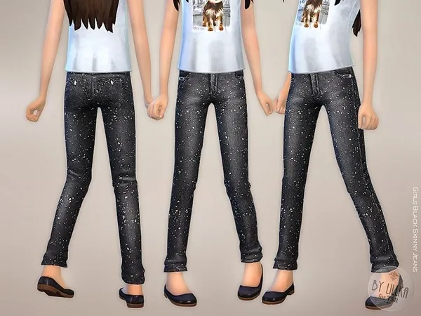 Alpha Girls Black Skinny Jeans - The Sims 4 Custom Content