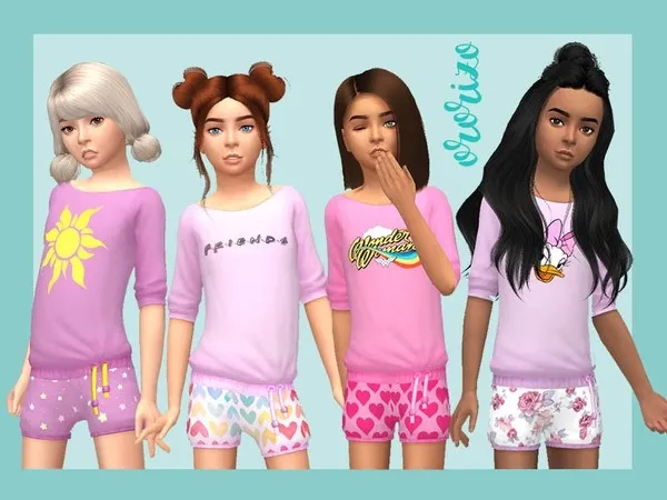 Alpha Pyjamas Child Part 1 Kids - The Sims 4 Custom Content
