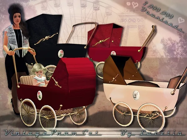 Vintage Pram Set 2000000 DL - The Sims 3 Custom Content
