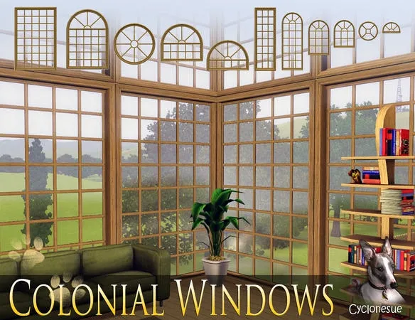 Colonial Windows - The Sims 3 Custom Content