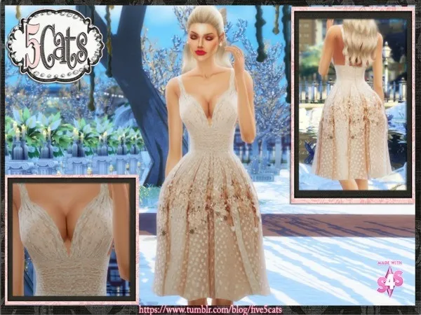 Alpha Short Full Bridesmaid Party Dress - The Sims 4 Custom Content