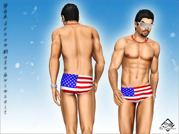 USA dream Male Swimsuit - The Sims 3 Custom Content