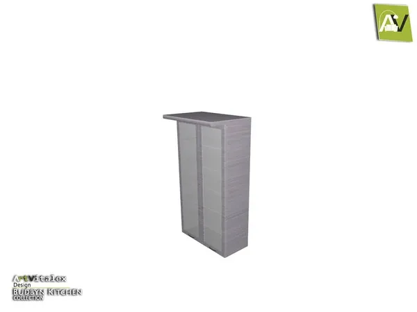 Budbyn Cabinet Glass with Shelves - The Sims 4 Custom Content