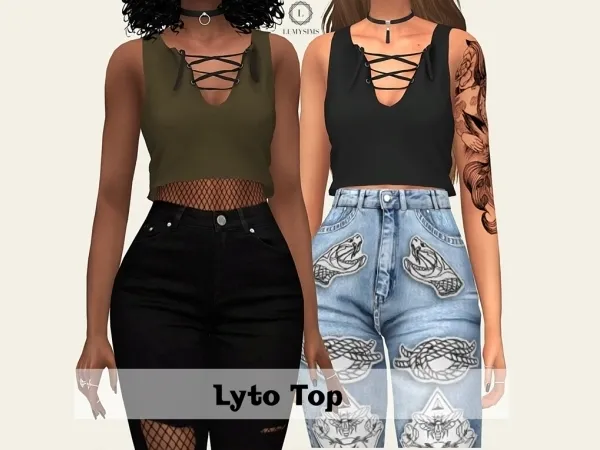 Alpha Lyto Top - The Sims 4 Custom Content