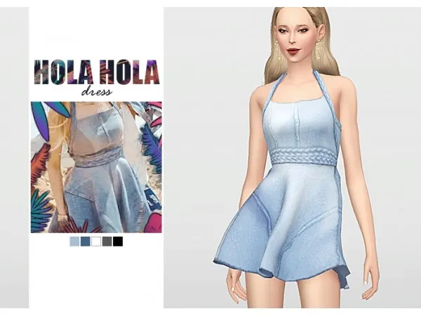 Alpha Hola Hola Dress by simsfinds - The Sims 4 Custom Content