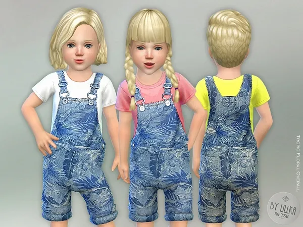 Alpha Tropic Floral Overall - The Sims 4 Custom Content
