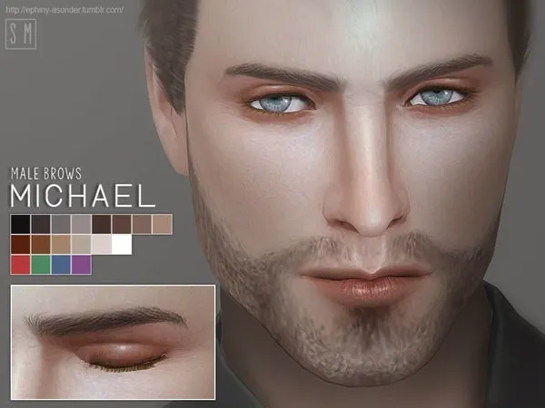 Alpha [ Michael ] Male Eyebrows - The Sims 4 Custom Content