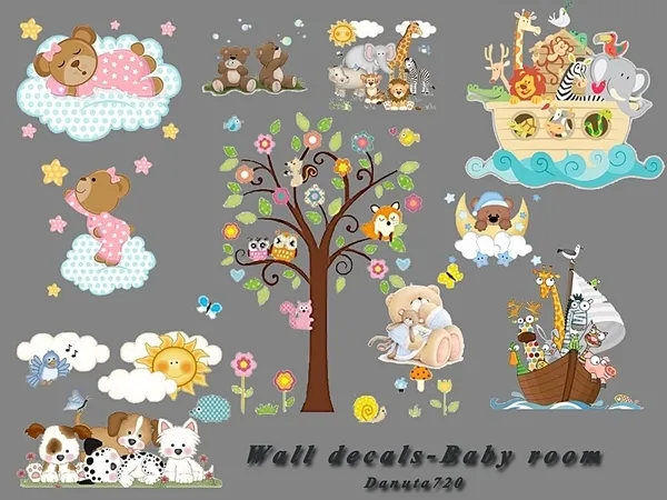 Maxis Match Baby Room Wall Decals - The Sims 4 Custom Content