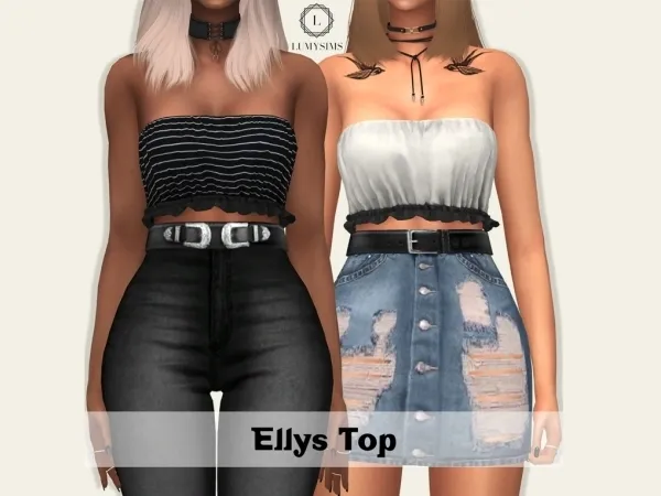 Alpha Ellys Top - The Sims 4 Custom Content