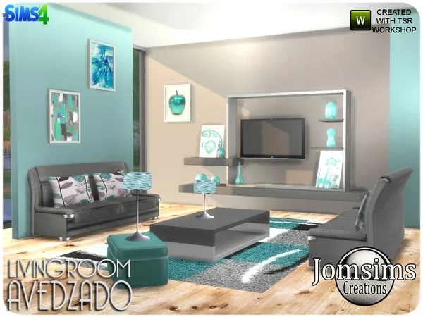 Alpha Avedzado living room - The Sims 4 Custom Content