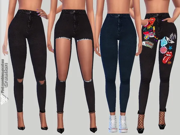 Alpha Black Skinny Jeans - The Sims 4 Custom Content