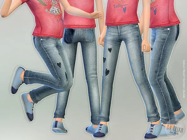 Alpha Girls Heart Skinny Jeans - The Sims 4 Custom Content