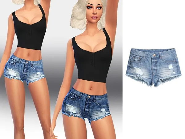 Alpha Super Little Skinny Shorts - The Sims 4 Custom Content