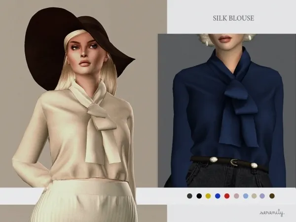 Alpha Silk Blouse - The Sims 4 Custom Content