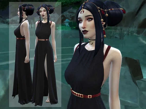 Alpha Dailiaa's Vampire Luna Dress - The Sims 4 Custom Content