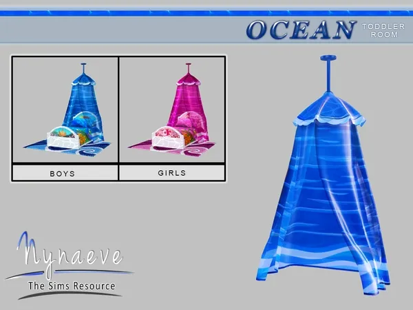 Ocean Toddlers Bed Canopy - The Sims 4 Custom Content