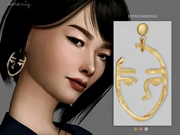Alpha Sister Earrings - The Sims 4 Custom Content
