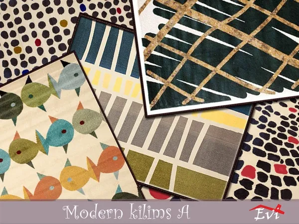Alpha Modern Kilims A by thesimsresource - The Sims 4 Custom Content
