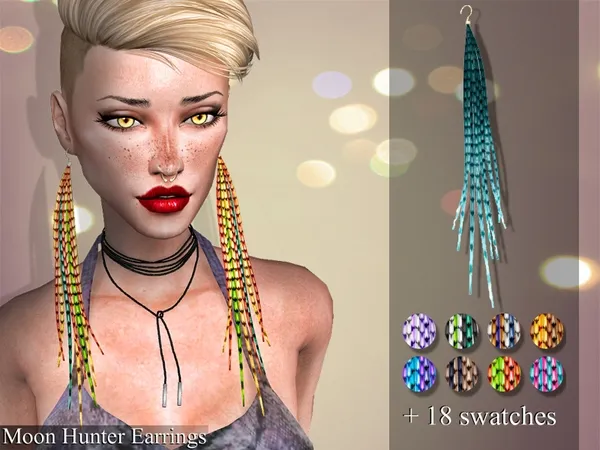 Alpha Genius Moon Hunter Earrings - The Sims 4 Custom Content