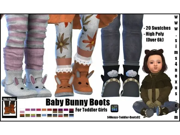 Alpha Baby Bunny Boots - The Sims 4 Custom Content