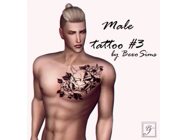 Mix Male tattoo 3 - The Sims 4 Custom Content