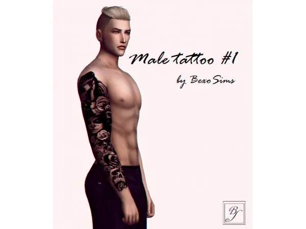 Mix Male tattoo 1 - The Sims 4 Custom Content