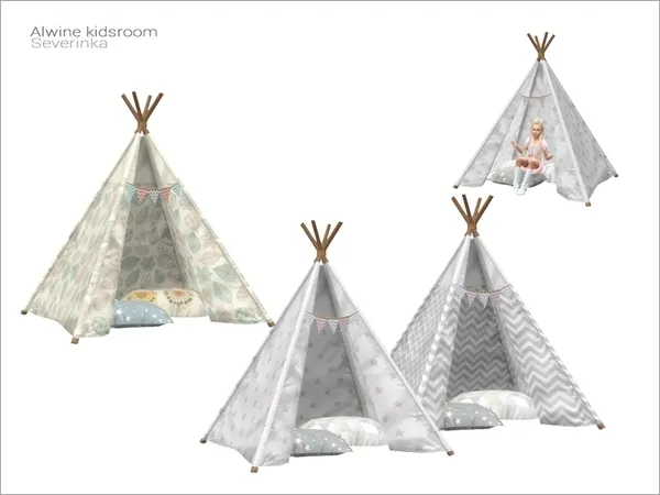[Alwine kidsroom] wigwam (armchair) - The Sims 4 Custom Content