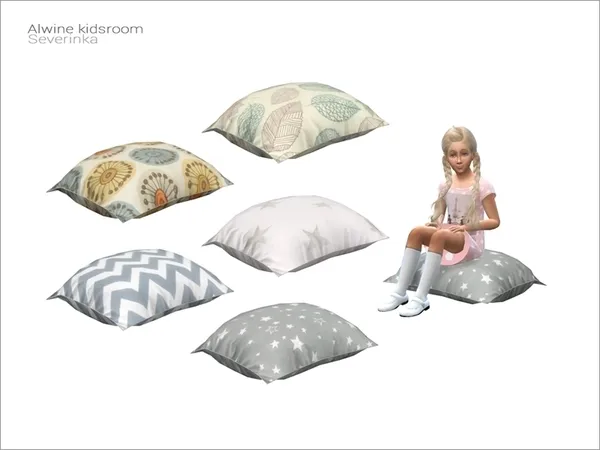 [Alwine kidsroom] pillow (armchair) - The Sims 4 Custom Content