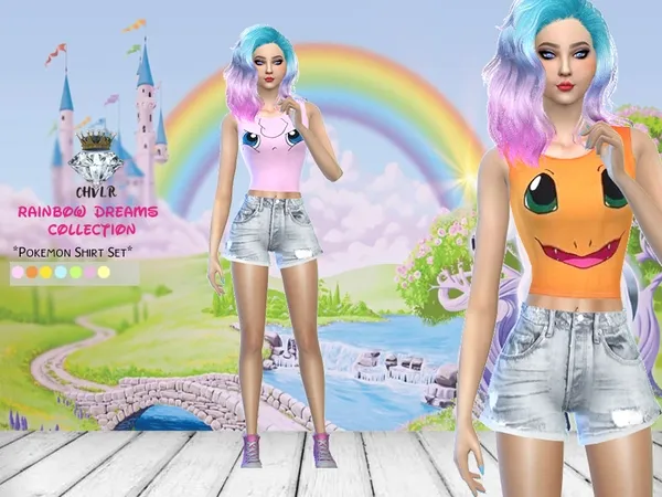 Alpha Pokemon Shirt Set - The Sims 4 Custom Content