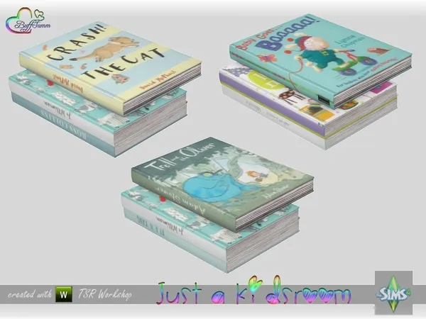 Just A Kidsroom Deco Books v1 - The Sims 4 Custom Content