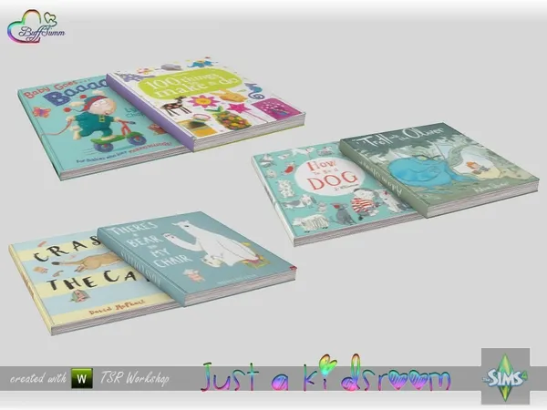 Just A Kidsroom Deco Books v3 - The Sims 4 Custom Content