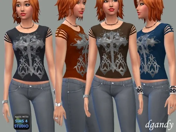Alpha Celtic Art T Shirt - The Sims 4 Custom Content