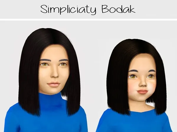 Alpha Bodak Hair for Toddlers and Kids - The Sims 4 Custom Content
